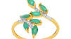 bague or jaune emeraude
