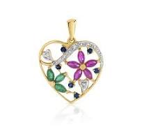 pendentif coeur pierre précieuse