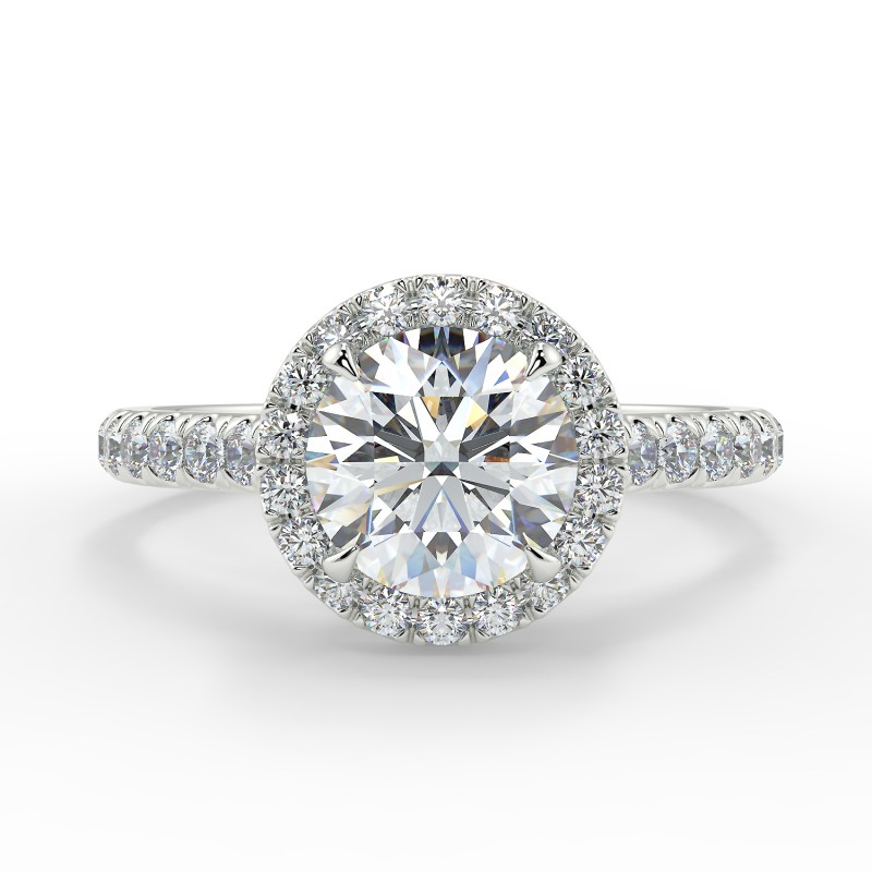 bague fiancaille or blanc diamant