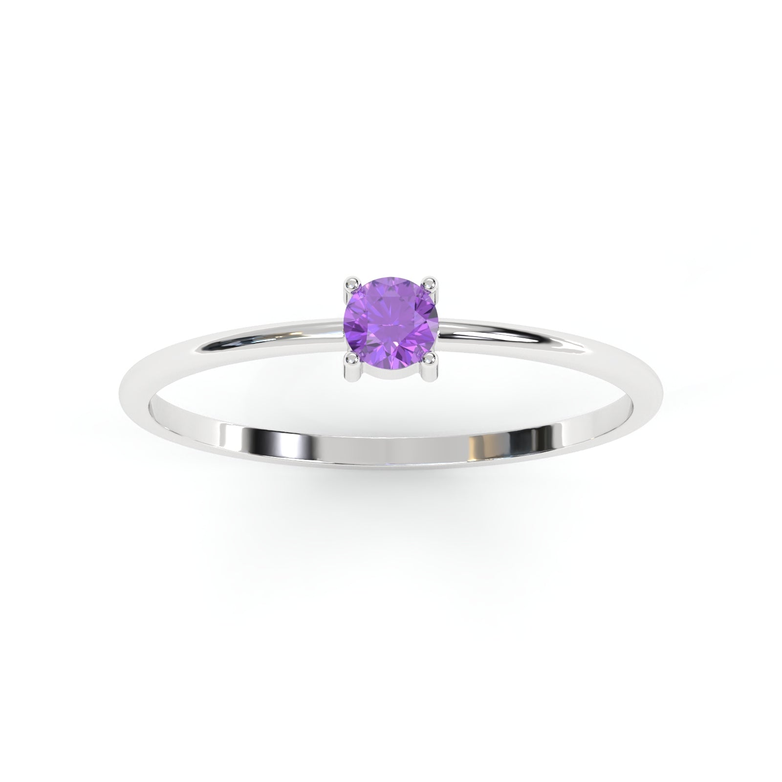 bague or blanc améthyste