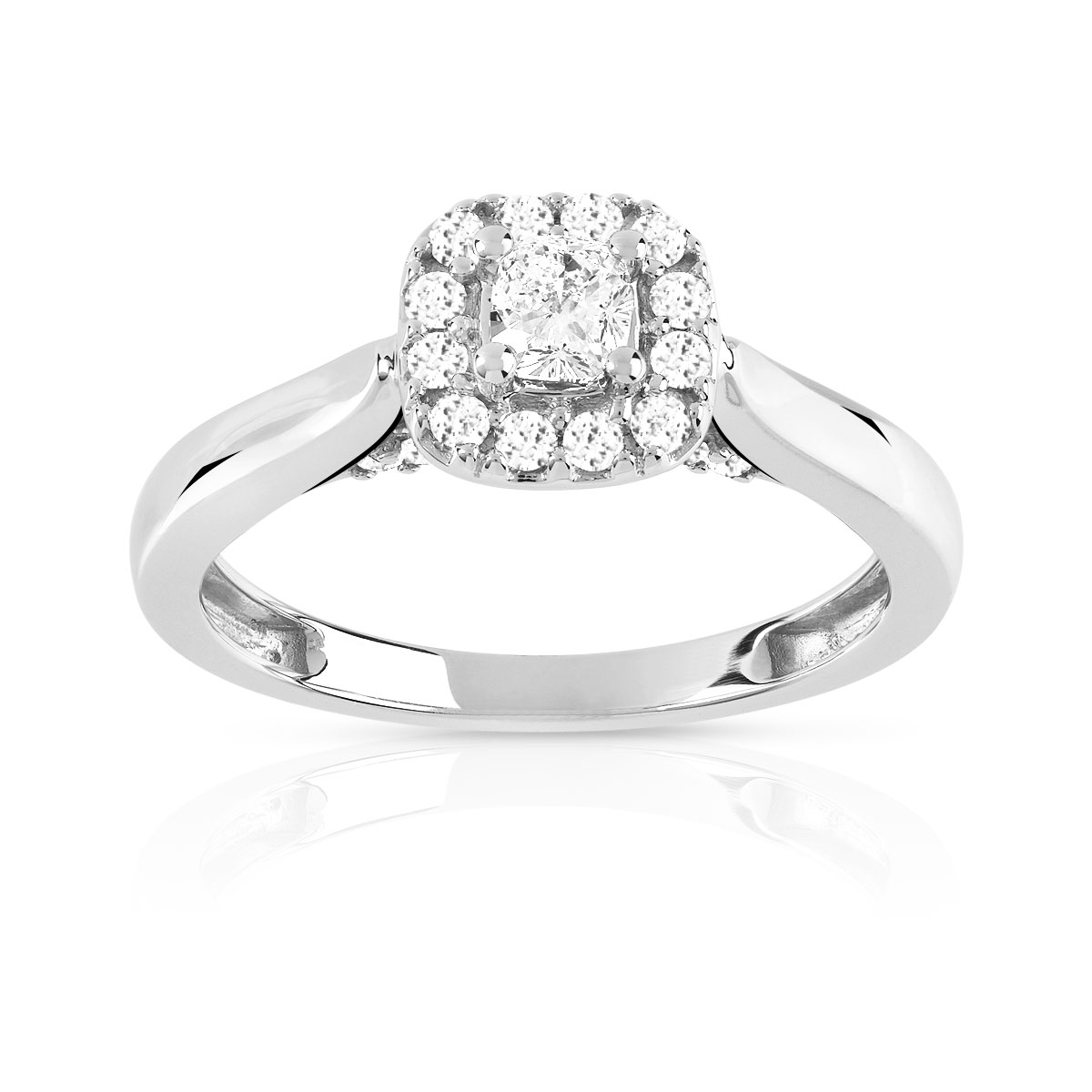 bague en or blanc et diamant